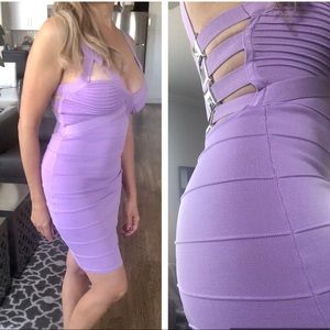 Tobi Octometal Lattice Bandage Dress